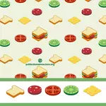 Seamless mönster med mat bilder