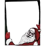 Santa memegang papan pengumuman warna vektor gambar