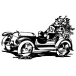 Julenissen kjører bil