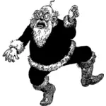Vectorillustratie van gestoorde Santa Claus