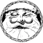 Santa's gezicht in een frame vectorafbeeldingen