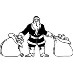 Santa Claus dodávající hračky vektorové ilustrace