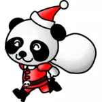 Панда в векторе костюм Санта-Клауса