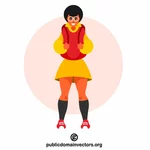 School girl with backpack