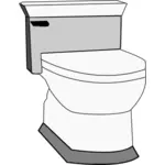 Vector drawing of toilet with flusher