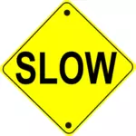 Langsam Road Sign-Vektor-Bild