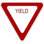 Yield traffic roadsign vector image
