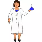 Scientist holding an Erlenmeyer flask