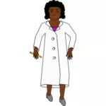 아프리카계 미국인 여성 과학자 벡터 이미지