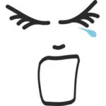 Crying face line art