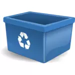 Disegno della scatola blu per il deposito di oggetti riciclaggio vettoriale