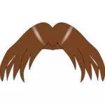 Векторная графика элемента волос коричневый манга