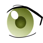 Immagine vettoriale di occhio sinistro manga