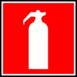 Vector image of fire extinguisher sign label