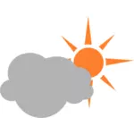 Färg symbol för delvis molnig himmel vektorgrafik
