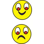 Smile and cry smileys color drawing