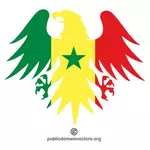 Senegalin lippu kotkan muodon sisällä