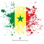 Vlag van Senegal in inkt spatten vorm