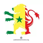 Flaga Senegalu wewnątrz kształt lew