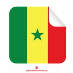 Bandera de Senegal pelado pegatina cuadrada
