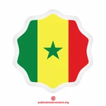Etiqueta de bandera de Senegal