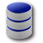Imagem vetorial de símbolo azul e cinza de banco de dados