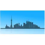 Шанхай города горизонта наброски векторное изображение