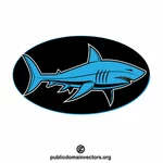 青いサメのクリップアート