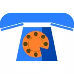 Иконка синий телефон вектор