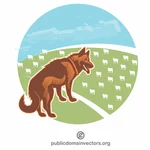 Pastevecký pes vektorový obrázek