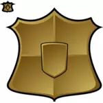 Vector de dibujo de escudo de oro blanco acabado mate