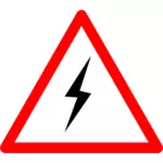 Immagine vettoriale dell'etichetta segno pericolo di elettricità