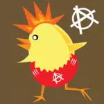 Punk chicken vector clip art