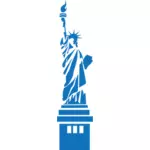 פסל החירות צללית כחולה בתמונה וקטורית
