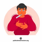 Sick man with fever