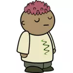 Kid with pink hair vector image