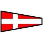Signalet flagg med hvitt kryss