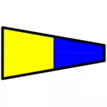 Bandeira de sinal amarelo e azul