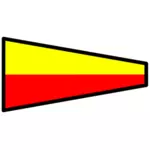 पीले और लाल रंग में संकेत ध्वज