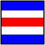 Signaal vlag in drie kleuren