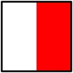 Twee kleuren symbool vlag