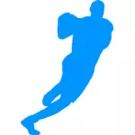 لاعب كرة السلة صورة ظلية قصاصة فنية