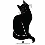 Silhouet van een kat glinsterende clip art