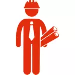 Silhouette vector clip art of construction man