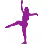 Silhueta de bailarina violeta