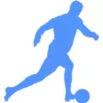Jugador de fútbol azul