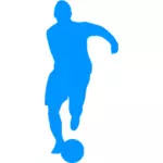 Voetbal speler silhouet vector