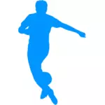 फुटबॉल खिलाड़ी सिल्हूट नीले रंग