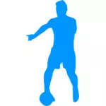 Blå fotball player-ikonet