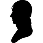 Bust silhuetten av mannens hode skulptur vector illustrasjon